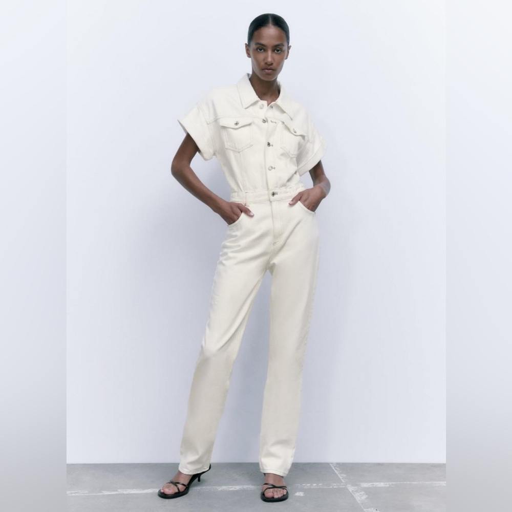 NWT RARE LONG DENIM JUMPSUIT FROM EU ZARA